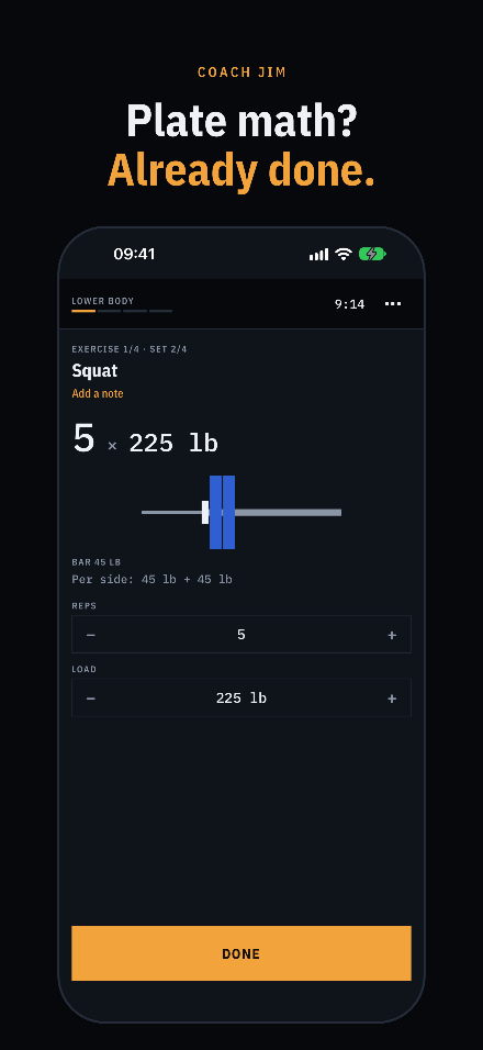 Current set, loaded bar